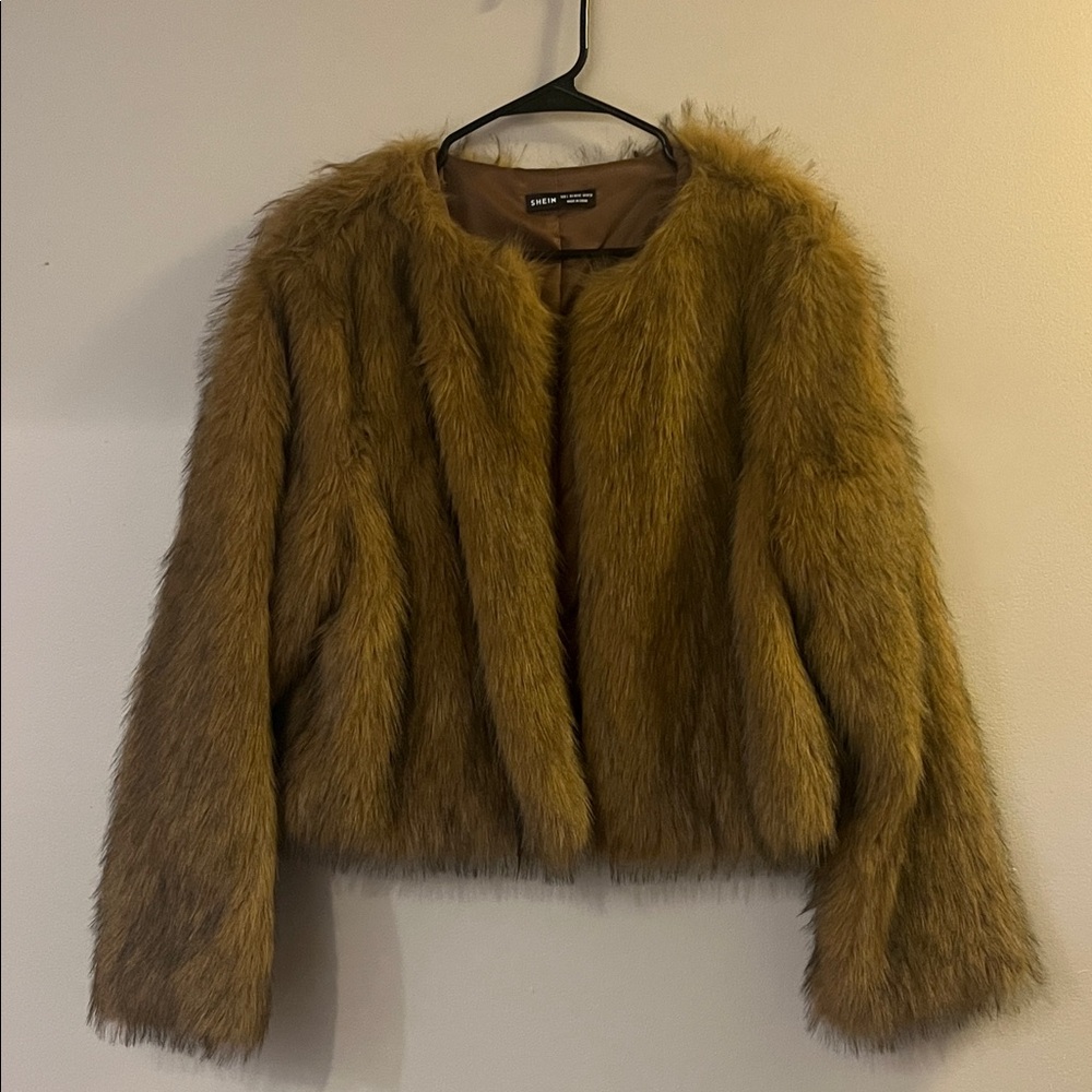 SHEIN Tan Teddy Jacket NWOT